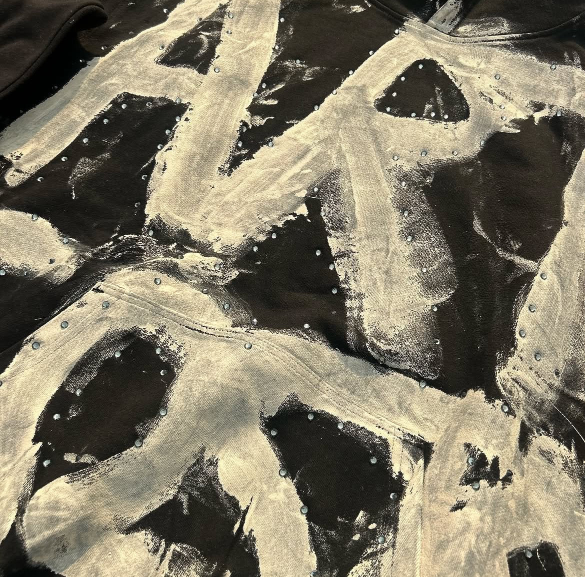 Art Costs Simple Black Rhinestone Hoodie